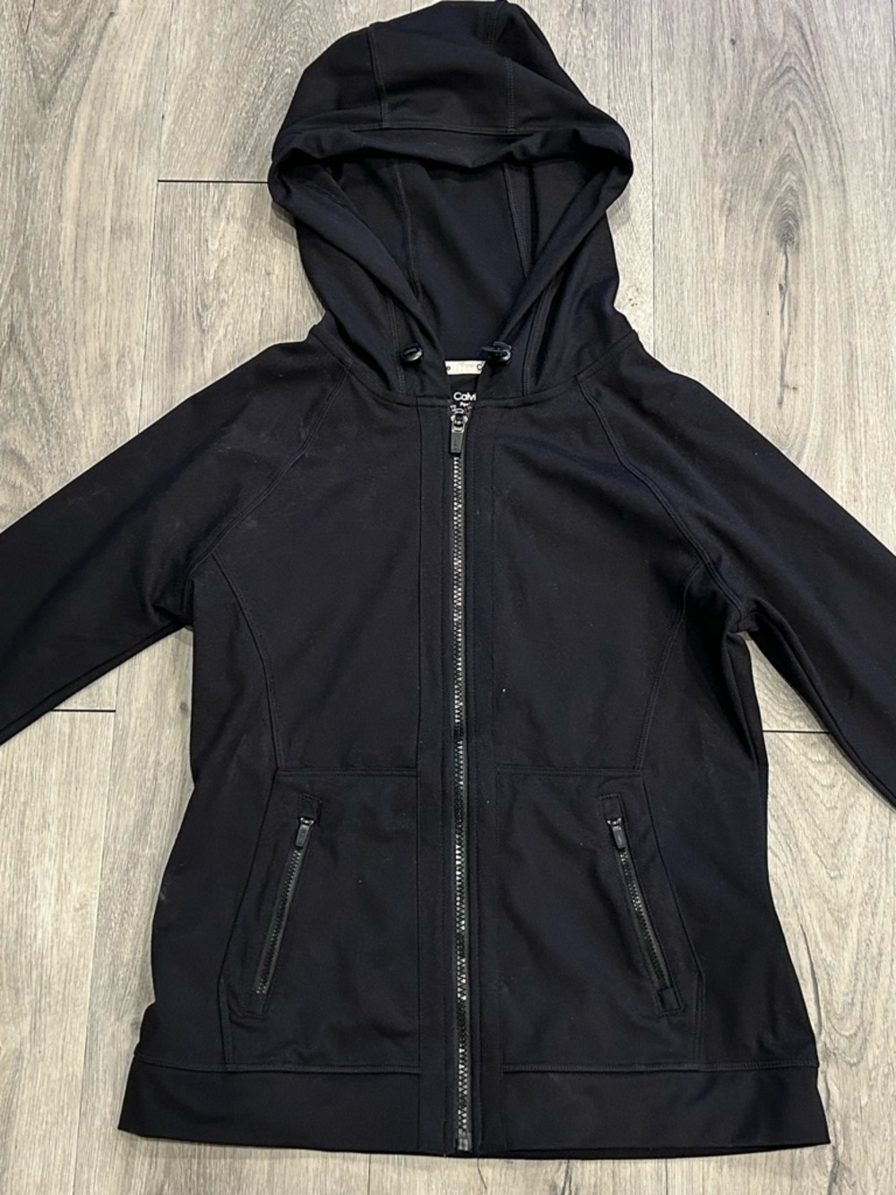 Calvin Klein Black Hooded Zip-Up Sweatshirt